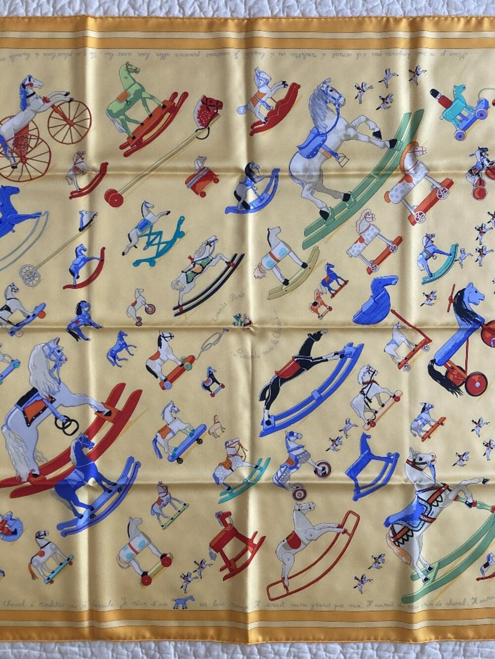 Vintage New Hermes Raconte-Moi le Cheval Silk Scarf